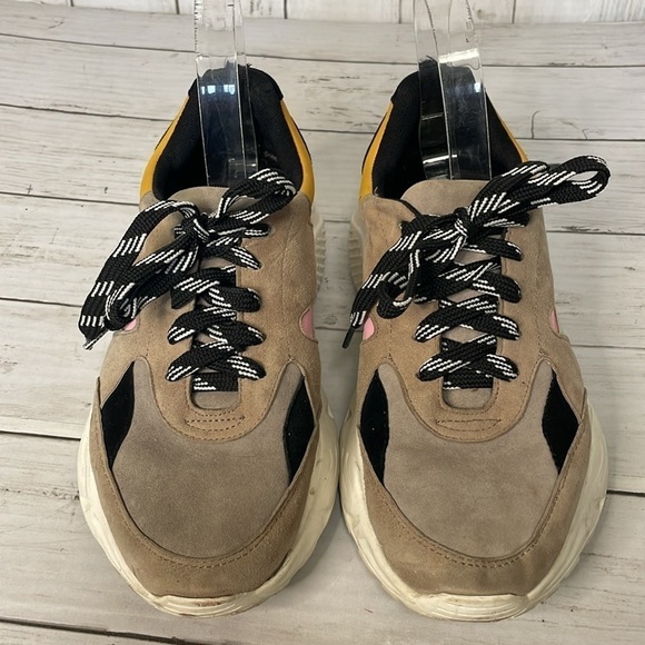 Gianni Bini Troye Chunky Taupe/Multi ColorLace-Up Sneakers - Picture 3 of 12